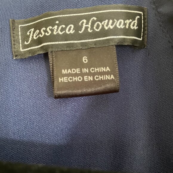 Jessica Howard Midnight Blue Cocktail Dress with Jewel Accent | Size 6 - Picture 3 of 5
